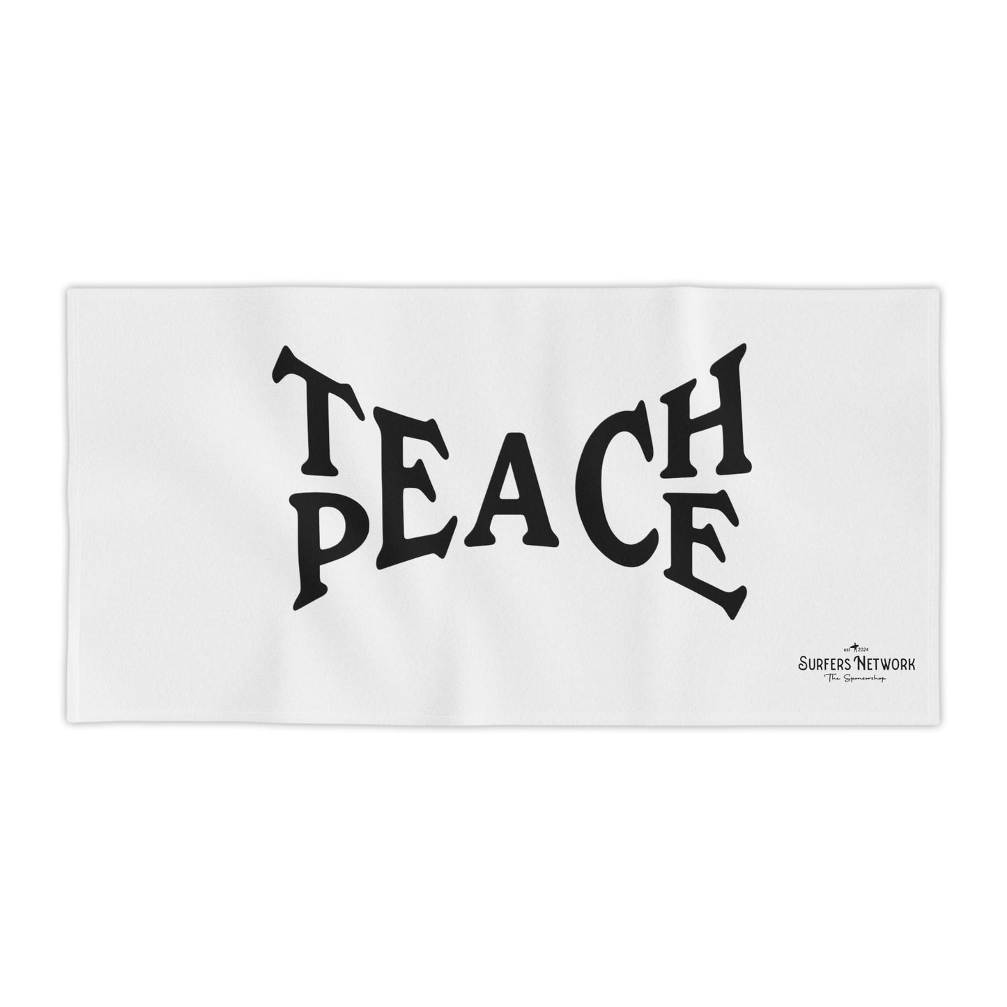 Surfers Network Teach Peace  Beach Towel