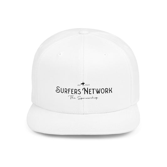 Surfers Network Flat Bill Snapback Cap - Perfect for Beach Lovers and Casual Style