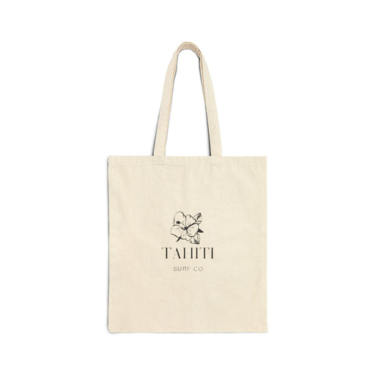 Tahiti Surf Co. Cotton Canvas Tote Bag - Stylish Eco-Friendly Beach Bag